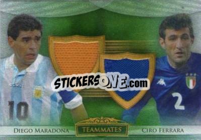 Sticker Diego Maradona / Ciro Ferrara - World Football UNIQUE 2014 n. TM16 - Futera