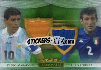 Sticker Diego Maradona / Ciro Ferrara - World Football UNIQUE 2014 - Futera