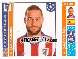 Sticker Mario Suárez - UEFA Champions League 2014-2015 n. 43 - Panini