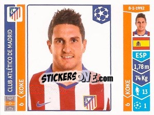 Sticker Koke - UEFA Champions League 2014-2015 n. 44 - Panini