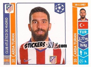 Sticker Arda Turan - UEFA Champions League 2014-2015 n. 46 - Panini