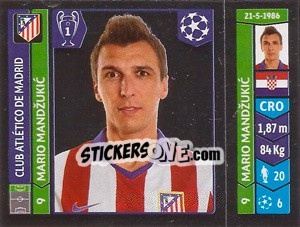 Sticker Mario Mandžukic - UEFA Champions League 2014-2015 n. 47 - Panini