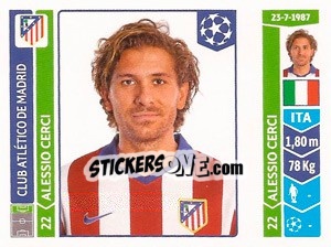 Sticker Alessio Cerci - UEFA Champions League 2014-2015 - Panini