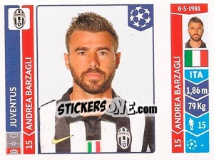 Sticker Andrea Barzagli - UEFA Champions League 2014-2015 n. 57 - Panini