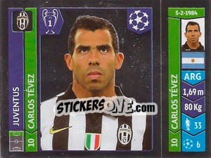 Sticker Carlos Tévez - UEFA Champions League 2014-2015 n. 64 - Panini