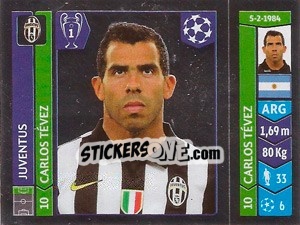 Cromo Carlos Tévez - UEFA Champions League 2014-2015 - Panini