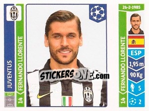 Sticker Fernando Llorente - UEFA Champions League 2014-2015 - Panini