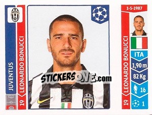 Sticker Leonardo Bonucci - UEFA Champions League 2014-2015 n. 67 - Panini