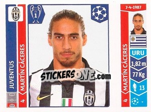 Sticker Martín Cáceres - UEFA Champions League 2014-2015 n. 68 - Panini