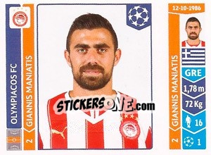Sticker Giannis Maniatis - UEFA Champions League 2014-2015 - Panini