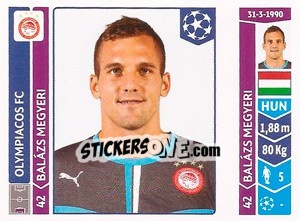 Cromo Balázs Megyeri - UEFA Champions League 2014-2015 - Panini