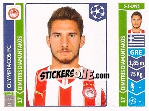 Sticker Dimitris Diamantakos - UEFA Champions League 2014-2015 n. 90 - Panini