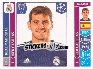 Sticker Iker Casillas - UEFA Champions League 2014-2015 - Panini