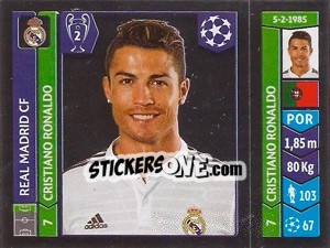 Sticker Cristiano Ronaldo - UEFA Champions League 2014-2015 n. 119 - Panini