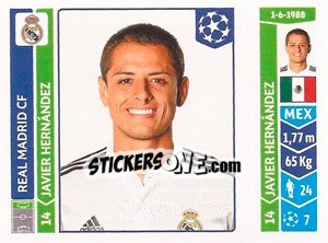 Sticker Javier Hernández - UEFA Champions League 2014-2015 - Panini