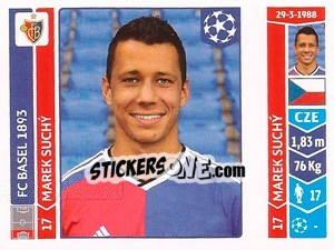 Sticker Marek Suchý - UEFA Champions League 2014-2015 n. 130 - Panini