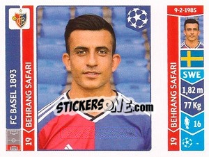Sticker Behrang Safari - UEFA Champions League 2014-2015 n. 131 - Panini