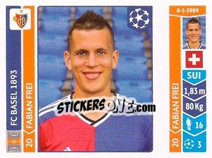 Sticker Fabian Frei - UEFA Champions League 2014-2015 n. 132 - Panini