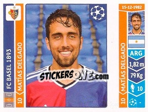 Sticker Matías Delgado - UEFA Champions League 2014-2015 n. 134 - Panini