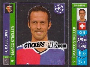 Sticker Marco Streller - UEFA Champions League 2014-2015 - Panini