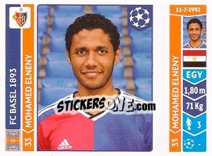 Sticker Mohamed Elneny - UEFA Champions League 2014-2015 n. 141 - Panini