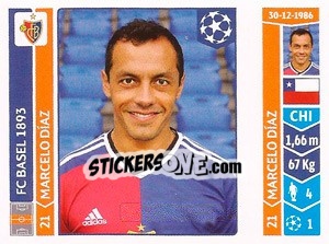 Sticker Marcelo Díaz - UEFA Champions League 2014-2015 n. 142 - Panini