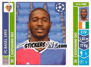 Sticker Giovanni Sio - UEFA Champions League 2014-2015 n. 143 - Panini