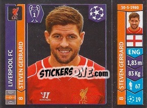 Sticker Steven Gerrard - UEFA Champions League 2014-2015 n. 150 - Panini