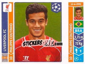 Sticker Philippe Coutinho - UEFA Champions League 2014-2015 n. 153 - Panini