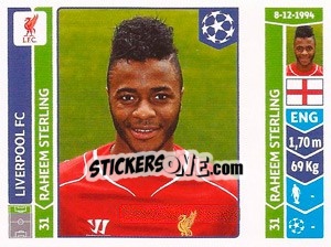 Sticker Raheem Sterling - UEFA Champions League 2014-2015 n. 154 - Panini