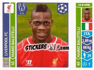 Sticker Mario Balotelli - UEFA Champions League 2014-2015 n. 155 - Panini