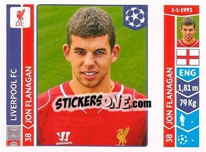 Sticker Jon Flanagan - UEFA Champions League 2014-2015 n. 157 - Panini