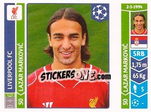 Cromo Lazar Markovic - UEFA Champions League 2014-2015 - Panini