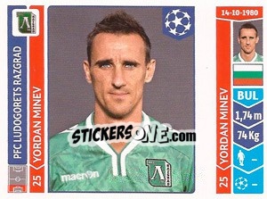 Sticker Yordan Minev - UEFA Champions League 2014-2015 - Panini