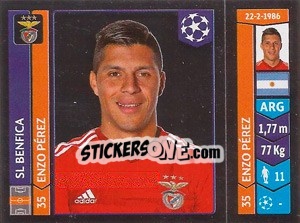 Sticker Enzo Pérez - UEFA Champions League 2014-2015 n. 186 - Panini
