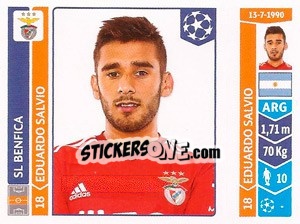 Sticker Eduardo Salvio - UEFA Champions League 2014-2015 n. 189 - Panini