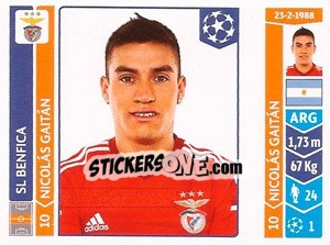 Cromo Nicolás Gaitán - UEFA Champions League 2014-2015 - Panini