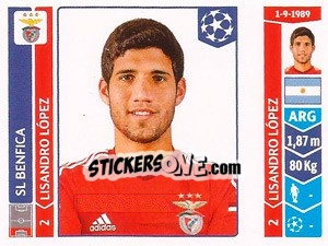 Sticker Lisandro López - UEFA Champions League 2014-2015 n. 193 - Panini