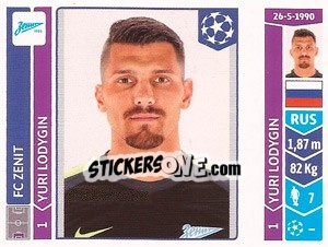 Cromo Yuri Lodygin - UEFA Champions League 2014-2015 - Panini