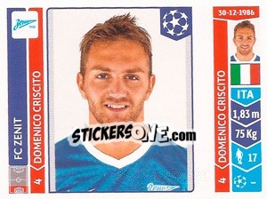 Sticker Domenico Criscito - UEFA Champions League 2014-2015 n. 203 - Panini