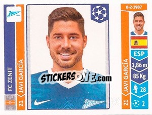 Sticker Javi García - UEFA Champions League 2014-2015 - Panini