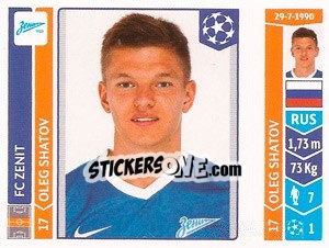 Sticker Oleg Shatov - UEFA Champions League 2014-2015 n. 207 - Panini