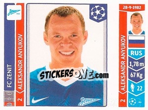 Sticker Aleksandr Anyukov - UEFA Champions League 2014-2015 - Panini