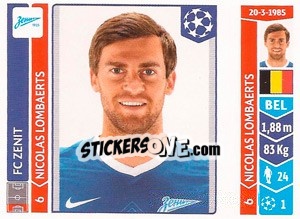 Sticker Nicolas Lombaerts - UEFA Champions League 2014-2015 n. 212 - Panini