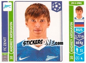 Sticker Andrey Arshavin - UEFA Champions League 2014-2015 n. 215 - Panini