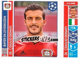Sticker Giulio Donati - UEFA Champions League 2014-2015 n. 218 - Panini