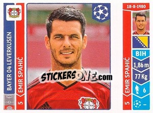 Sticker Emir Spahic - UEFA Champions League 2014-2015 - Panini