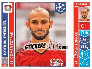Sticker Ömer Toprak - UEFA Champions League 2014-2015 n. 220 - Panini