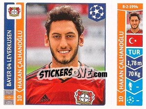 Cromo Hakan Çalhanoğlu - UEFA Champions League 2014-2015 - Panini