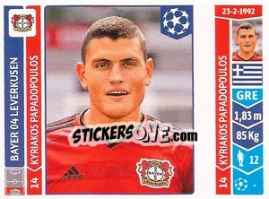 Sticker Kyriakos Papadopoulos - UEFA Champions League 2014-2015 n. 229 - Panini